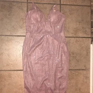 Mauve glitter midi dresss